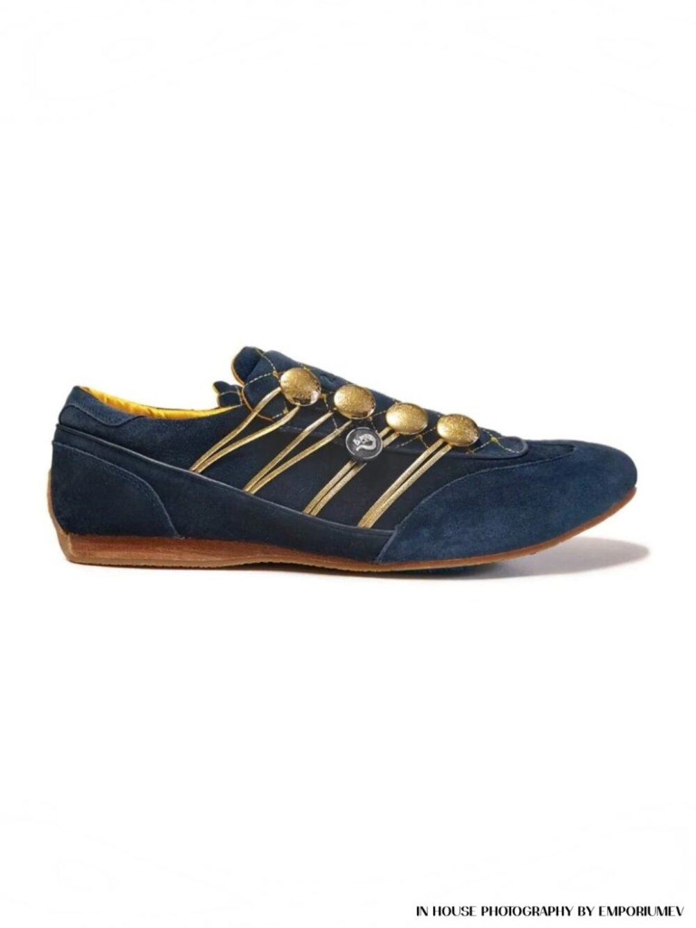 UES Upper Echelon The Prince Navy 0612316SSUEM Blue Gold Suede Men 10.5 Sneakers